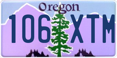OR license plate 106XTM