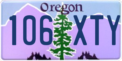 OR license plate 106XTY