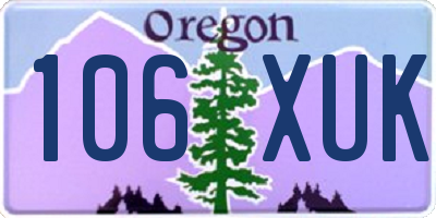 OR license plate 106XUK