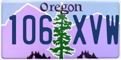 OR license plate 106XVW