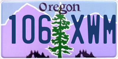 OR license plate 106XWM