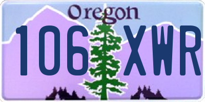 OR license plate 106XWR
