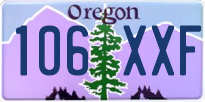 OR license plate 106XXF