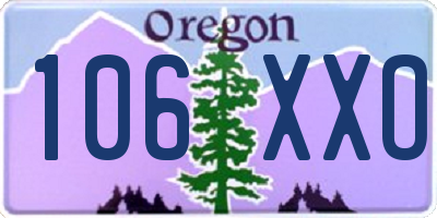 OR license plate 106XXO