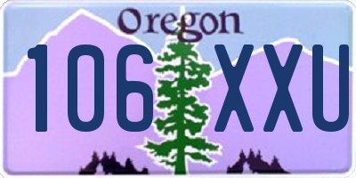 OR license plate 106XXU
