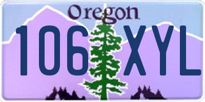 OR license plate 106XYL