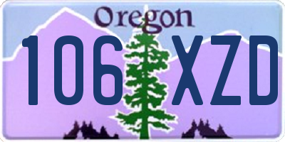 OR license plate 106XZD