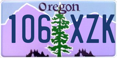 OR license plate 106XZK