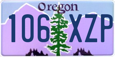 OR license plate 106XZP