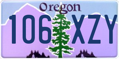 OR license plate 106XZY