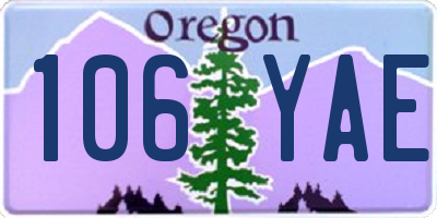 OR license plate 106YAE