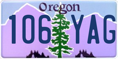 OR license plate 106YAG