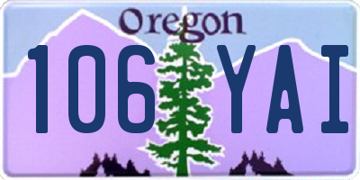 OR license plate 106YAI