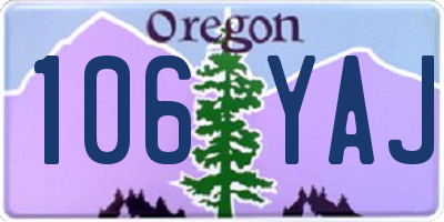 OR license plate 106YAJ