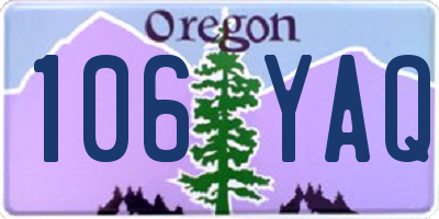 OR license plate 106YAQ