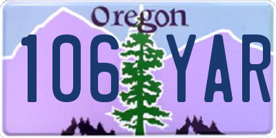 OR license plate 106YAR