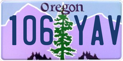 OR license plate 106YAV