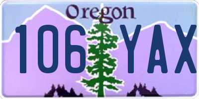 OR license plate 106YAX