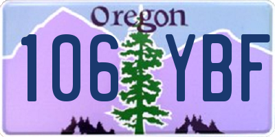 OR license plate 106YBF