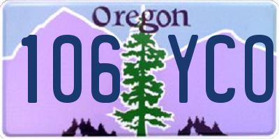 OR license plate 106YCO