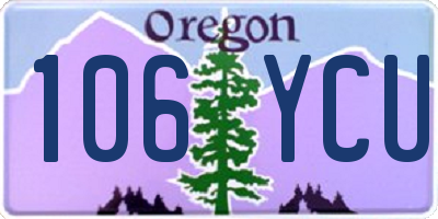 OR license plate 106YCU