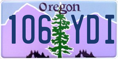 OR license plate 106YDI
