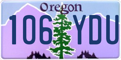 OR license plate 106YDU