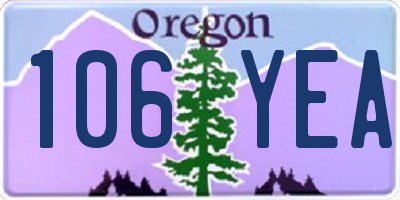OR license plate 106YEA