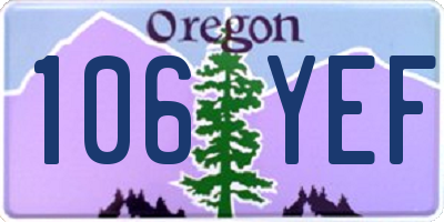OR license plate 106YEF