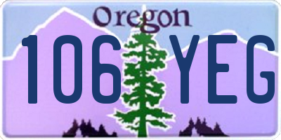OR license plate 106YEG