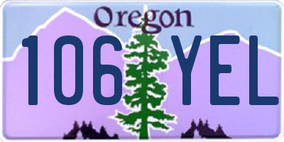 OR license plate 106YEL