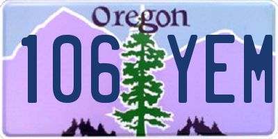 OR license plate 106YEM