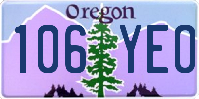 OR license plate 106YEO