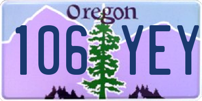 OR license plate 106YEY