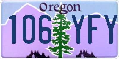 OR license plate 106YFY