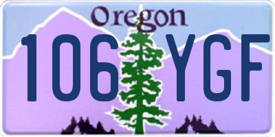OR license plate 106YGF