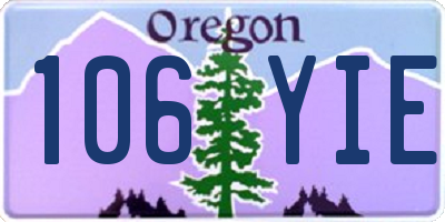 OR license plate 106YIE