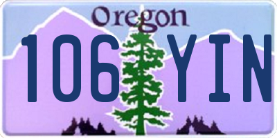OR license plate 106YIN