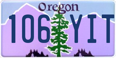 OR license plate 106YIT