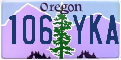 OR license plate 106YKA