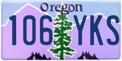 OR license plate 106YKS