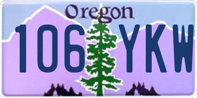 OR license plate 106YKW