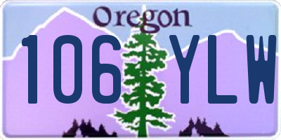 OR license plate 106YLW