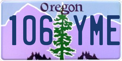 OR license plate 106YME