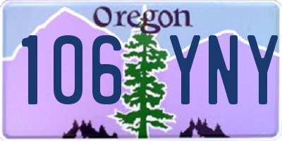 OR license plate 106YNY