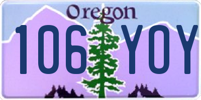 OR license plate 106YOY