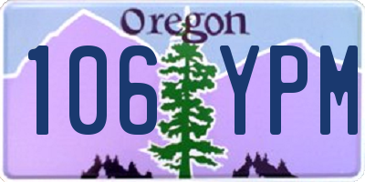 OR license plate 106YPM