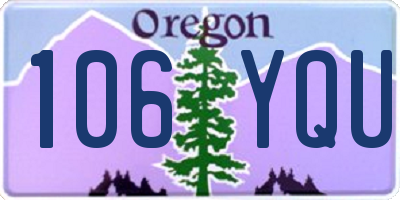 OR license plate 106YQU