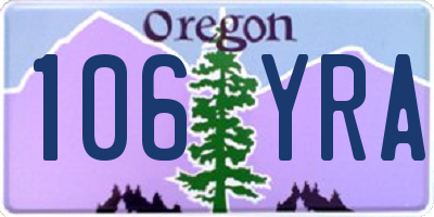 OR license plate 106YRA