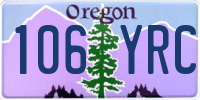 OR license plate 106YRC